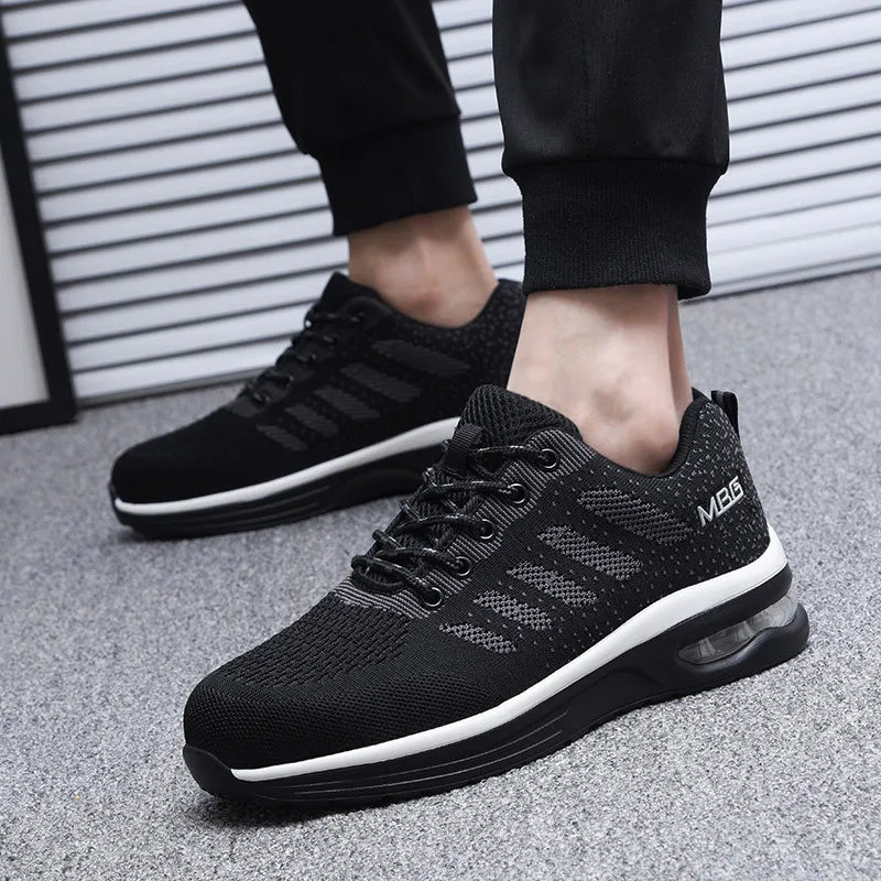New Air Shock Absorption Safety Shoes For Work Steel Toe Cap Light Breathable Sneaker Non Slip Anti Smashing Security Shoes