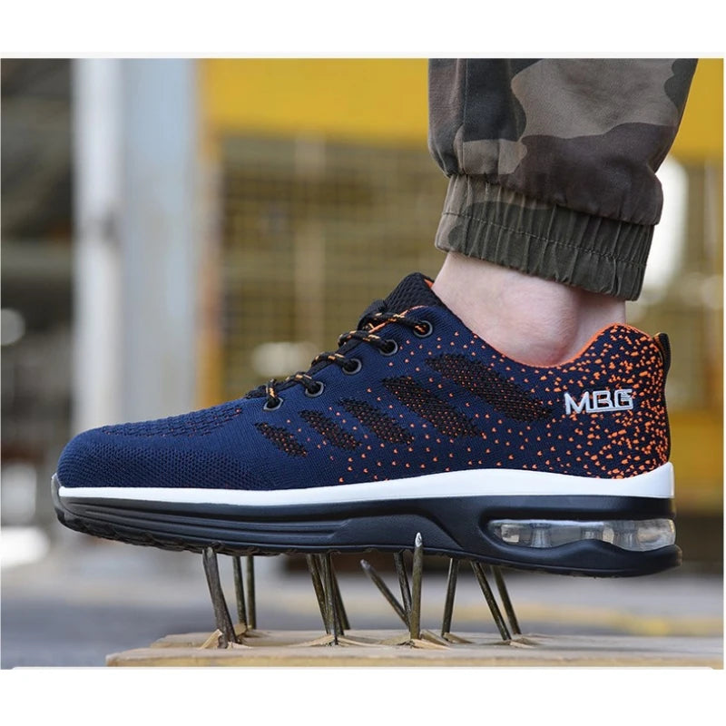 New Air Shock Absorption Safety Shoes For Work Steel Toe Cap Light Breathable Sneaker Non Slip Anti Smashing Security Shoes