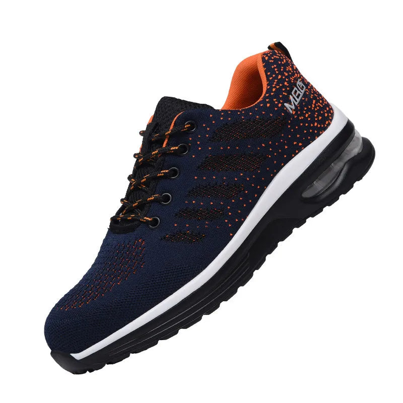 New Air Shock Absorption Safety Shoes For Work Steel Toe Cap Light Breathable Sneaker Non Slip Anti Smashing Security Shoes