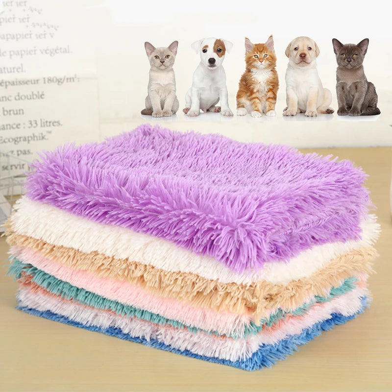 Fluffy Plush Dog Blanket Pet Sleeping Mat Cushion Mattress Extra Soft Warm Pet Throw Blankets for Small Medium Large Dogs & Cats