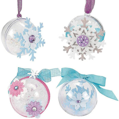 10pcs 4/5/6/8cm Transparent Ball Open Plastic Clear Bauble Ornament Christmas Party Hanging Pendant Gift Package Supplies