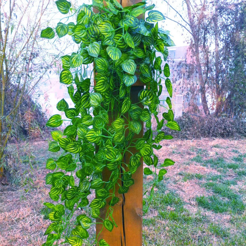 90cm Artificial Green Plants Wall Hanging Ivy Leaves Radish Seaweed Grape Fake Flowers Vine Home Garden Wall Party Wedding Decor