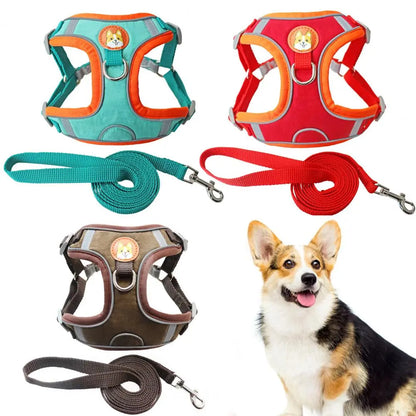 2Pcs/Set Pet Harness Leash Strips Dogs Harness  Universal Pet Training Harness Leash Kit For Small Meduim Dogs