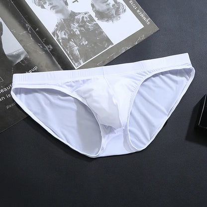 Ice Silk Sexy Underwear Men Briefs Seamless Breathable Panties Men Bikini Solid Seamless Low Waist Soft Underwear