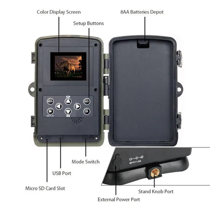 Cellular Mobile Hunting Camera 2G MMS SMTP SMS GSM 20MP1080P Infrared Wireless Night Vision Wildlife Hunting Trail Camera HC801M