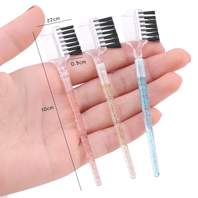 20Pcs 2in1 Eyelash Comb Dual Purpose Crystal Eyelash Eyebrow Brush Comb Eyelash Extension Tool Makeup Cosmetic Lash Accessories