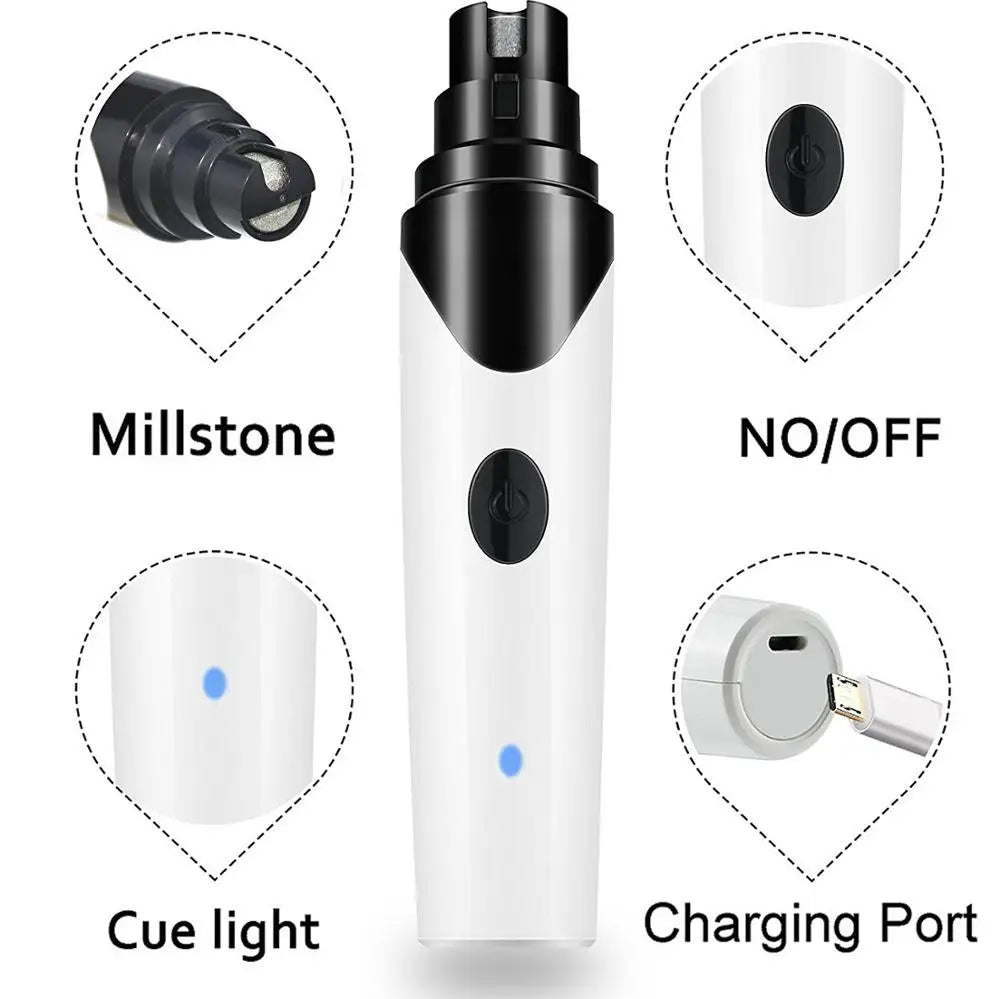 Rechargeable USB Charging Pet Nail Grinders Dog Nail Clippers Quick Charging Dog Cat Paws Nail Grooming Trimmer Tools