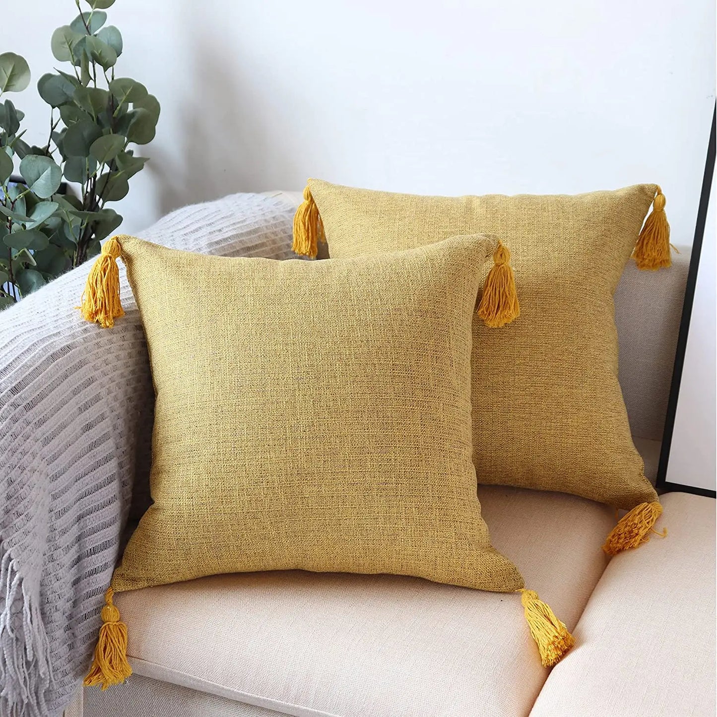 Pillow Cover Linen Pillow Case For Living Room Sofa Decorative Pillows With Tassel Farmhouse Home Decor Housse De Coussin