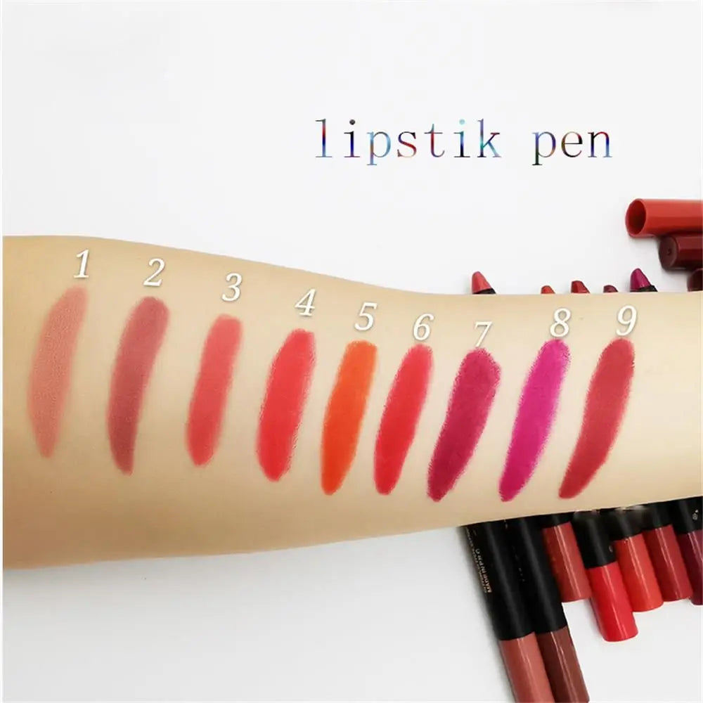 New Hot Sale Matte Lipstick Pencil Nude Velvet Lip Gloss Waterproof Long Lasting Cosmetic Beauty Sexy Makeup Tool Accessories