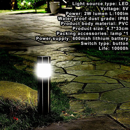 Stainless Steel Led Solar Lawn Lamp Outdoor Garden Path Lawn Light Solar Bollard Light Led Solar Stick Lights White Light