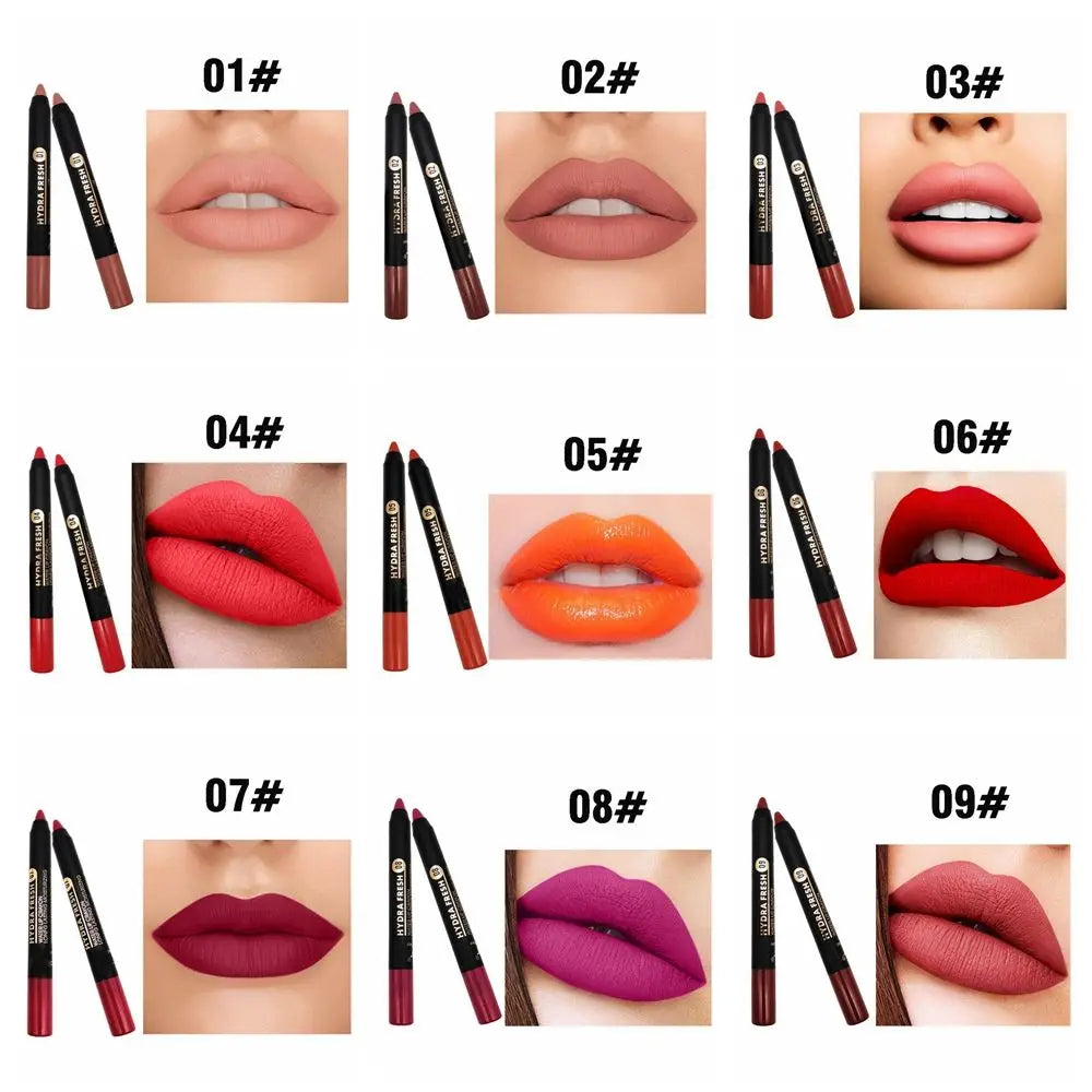 New Hot Sale Matte Lipstick Pencil Nude Velvet Lip Gloss Waterproof Long Lasting Cosmetic Beauty Sexy Makeup Tool Accessories