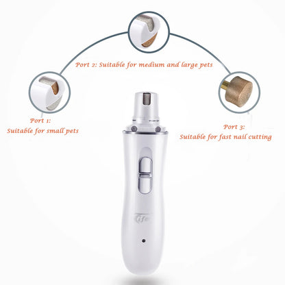 Rechargeable USB Charging Pet Nail Grinders Dog Nail Clippers Quick Charging Dog Cat Paws Nail Grooming Trimmer Tools