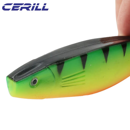 Cerill 70 g Paddle Tail Silicone Artificial Big Bait Soft Fishing Lure Jigging Wobblers Pike Bass Saltwater Swimbait 23.5 cm