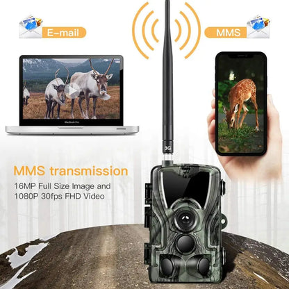 Cellular Mobile Hunting Camera 2G MMS SMTP SMS GSM 20MP1080P Infrared Wireless Night Vision Wildlife Hunting Trail Camera HC801M