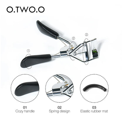 O.TWO.O Handle Eyelash Curler Eye Lashes Curling Clip Eyelash Cosmetic Makeup Tools Accessories Black Silver Color