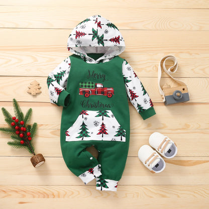 Baby Girls Boys Christmas Romper Newborn Red Cartoon Jumpsuit Kids Christmas Pajamas Jumper 0-3Yrs 2022 New Arrive