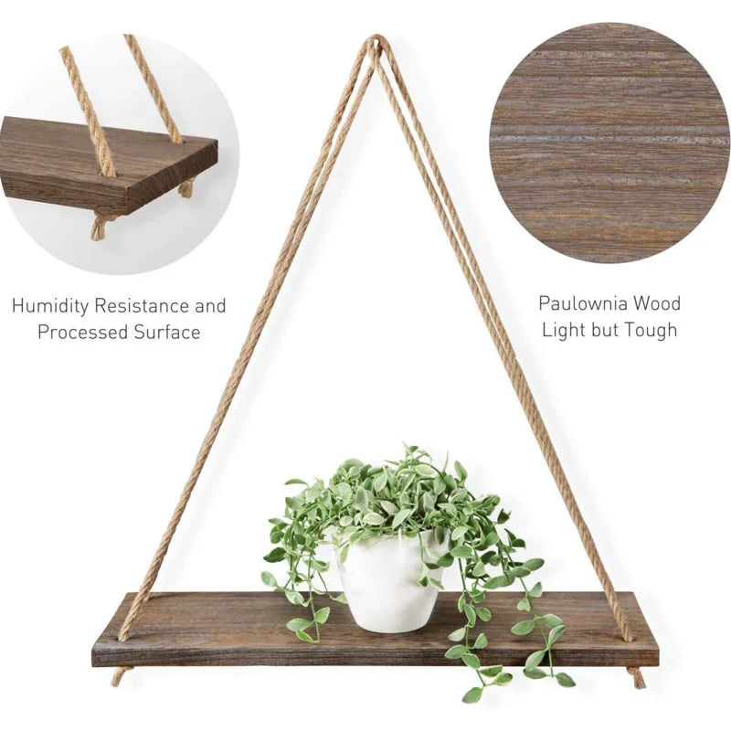 Floating Shelves Wood Wall Mounted Storage Shelf Hanging Pots For Outdoor Plants Modern Home Wall Decor Floating Shelf For Wall