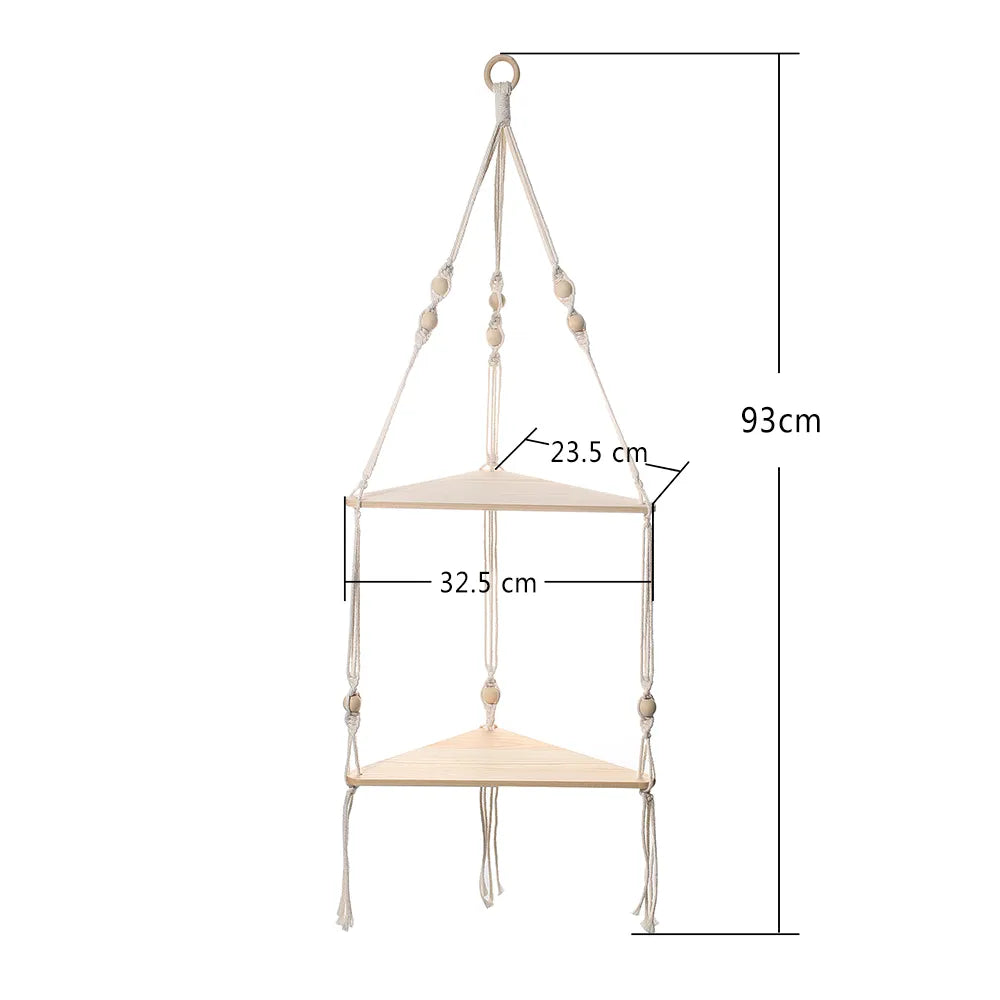 Floating Shelves Wood Stand Boho Home Decor Corner Shelf Living Room Bedroom Wall Hanging Decor Triangle Shelf Display Stand