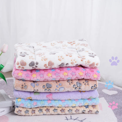 Dogs Bed Flannel Thickened Blanket Cushion Washable Dog Puppy Bed Accessories Medium Pet Large Basket Small Mat Warm Sofa Kennel