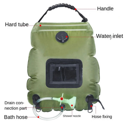 20L Outdoor Camping Shower Water Bag Solar Heating Portable Shower Camping Hiking Climbing Bath Equipment Ducha Portatil Camping