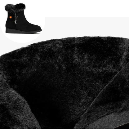 Women Flats Shoes Platform Fur Crystal Luxury Chelsea Ankle Boots Winter 2023 New Trend Warm Short Plus Cotton Goth Snow Boots