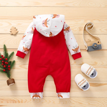 Baby Girls Boys Christmas Romper Newborn Red Cartoon Jumpsuit Kids Christmas Pajamas Jumper 0-3Yrs 2022 New Arrive