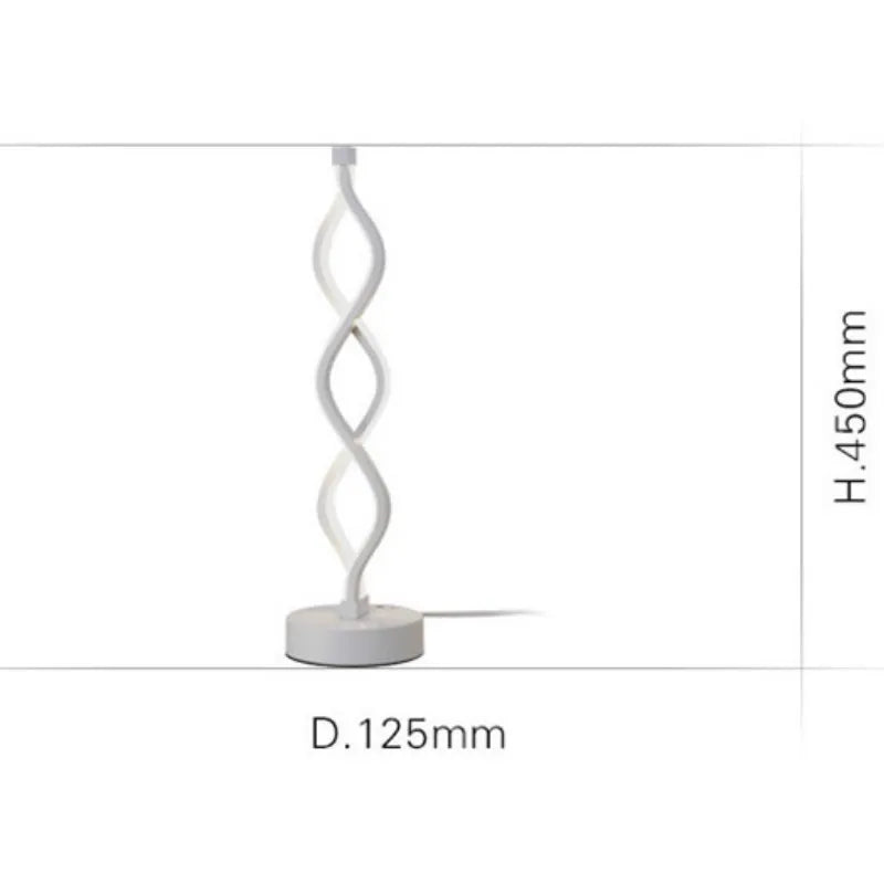 Nordic LED Strip Table Light Curved Desk Lamp Spiral Aluminum Art Table Lamp Indoor Reading Lighting Lamp Bedroom Decoration