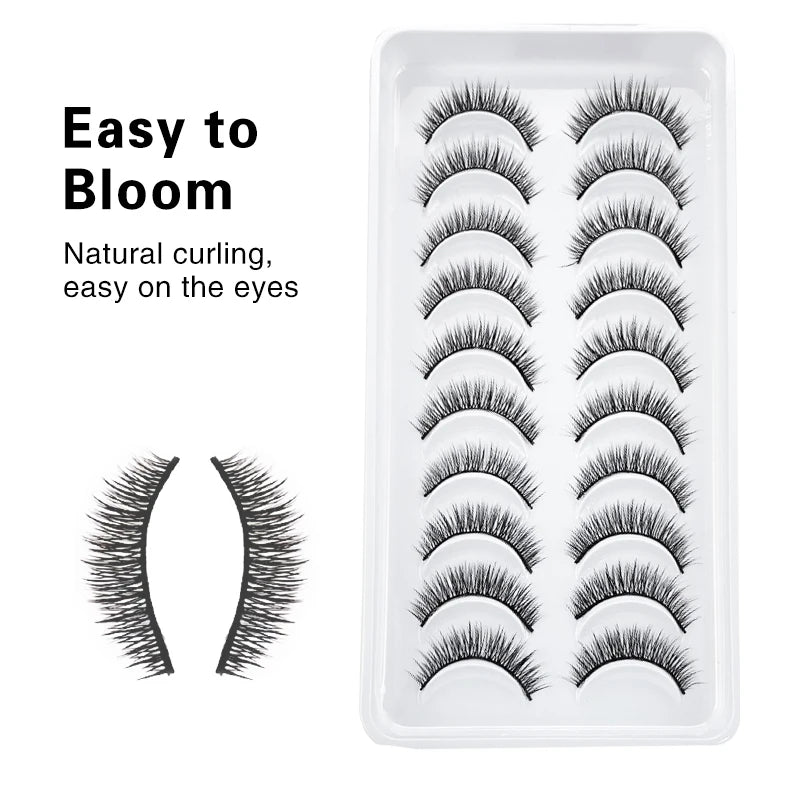 DEVOSERVICE Lashes 6/10pairs Natural Short False Eyelashes 3D Mink Lashes Extensions False Eyelashes Faux Cils Makeup Wholesale