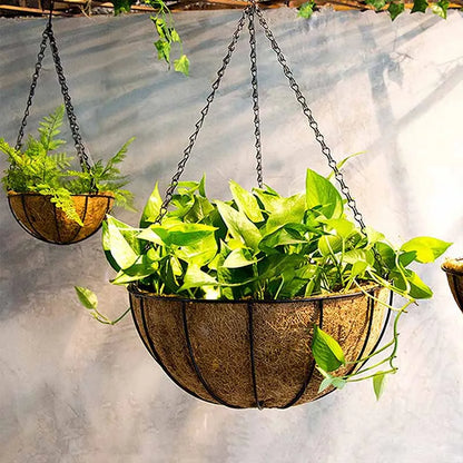 Metal Hanging Basket For Plants Flower Garden Pot Planters 8/10 Inch Round Wire Plant Holder Pots For Home Balcony Decoration