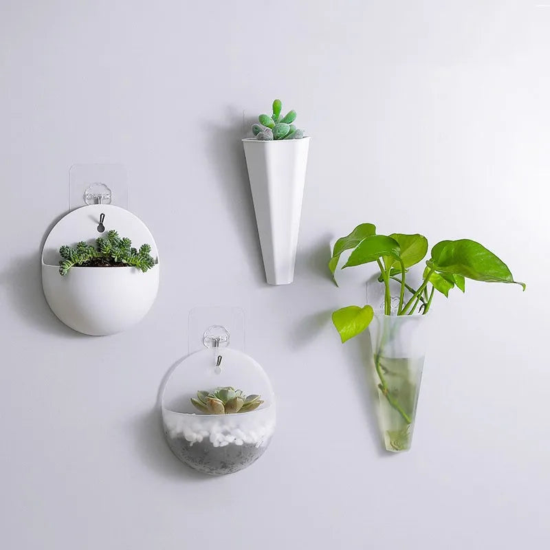 New Nordic Wall-hanging Flower Plants Pot Levitating Plant Vase Home Decoration Wall Storage Organizer Pots Home Accessories