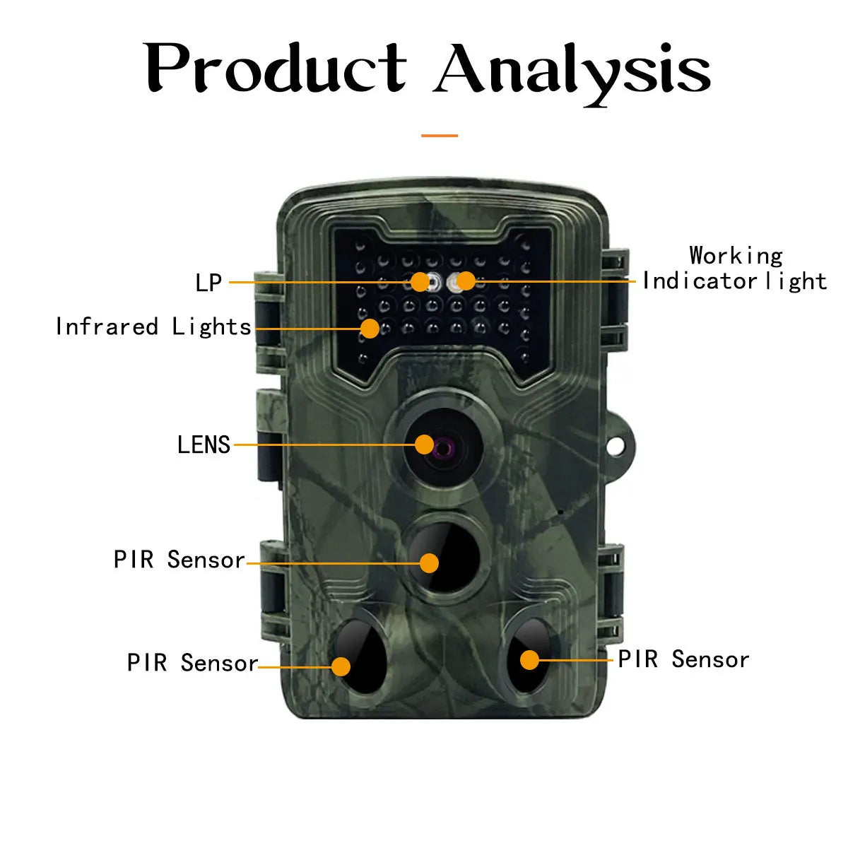 PR1000 Hunting Trail HD Camera 36MP Courtyard Protection with Night Vision Infrared Induction Hunting Camera Wildlife Scouting