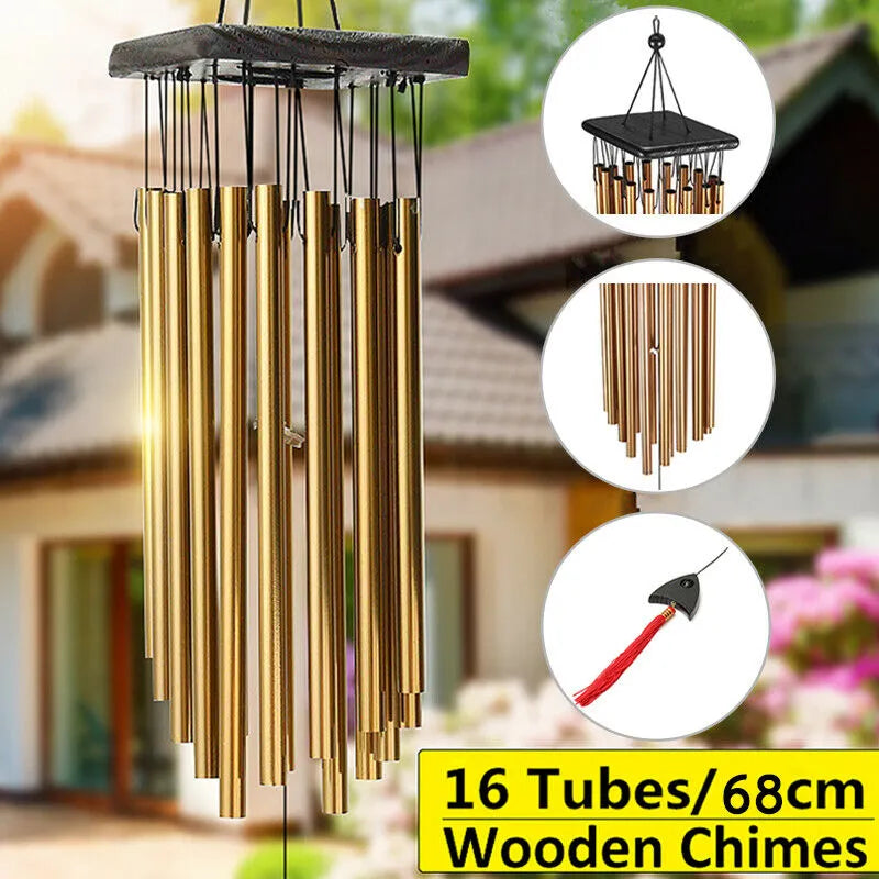 creative 16 Tubes Windchime Large Bells Wind Chimes Chapel Home Decor for Garden Outdoor Decoration Decor Gifts home decor