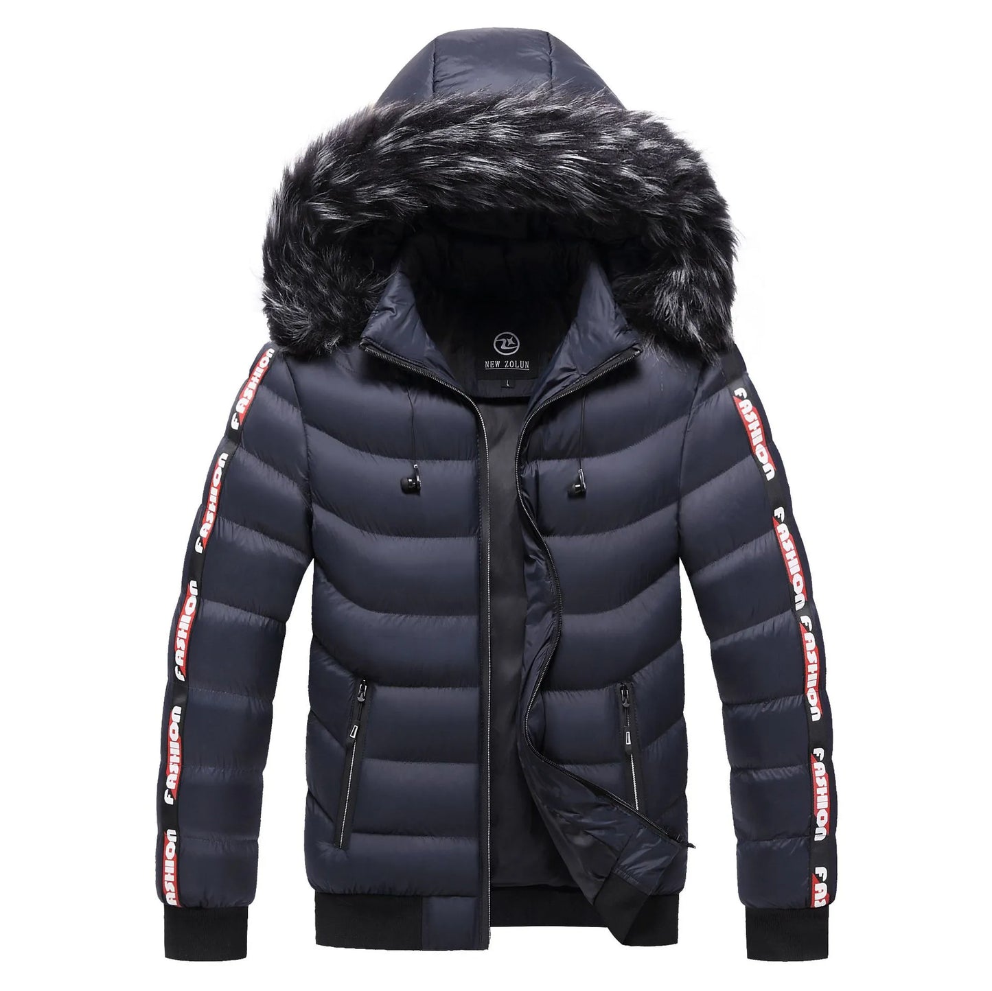 Winter Warm Jacket Men Parkas Fur Collar Hooded Thick Warm Cotton Outwear Male Windbreaker Brand Casual High-Quality Men Coat