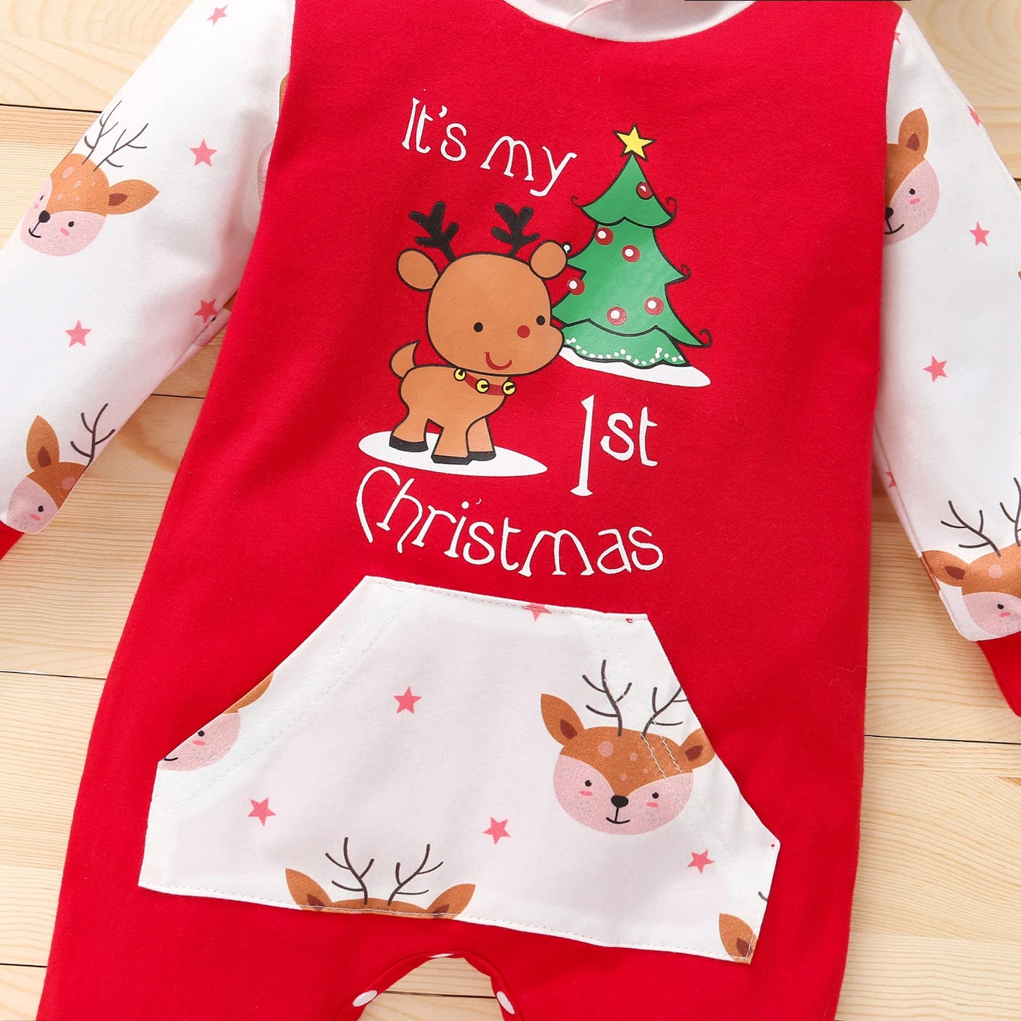 Baby Girls Boys Christmas Romper Newborn Red Cartoon Jumpsuit Kids Christmas Pajamas Jumper 0-3Yrs 2022 New Arrive