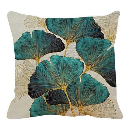 2022 Modern Gold Leaf Pillowcase Tropical Boho Pillow Covers Cushions Home Decor Luxury Designer Cover 40x40 45x45 50x50 Case