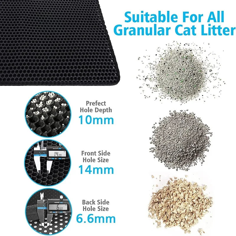 Cat Litter Mat Waterproof Double Layer Pet Litter Box Mat Pet Toilet Cat Mat Nonslip Sand Cat Washable Mat Pet Clean Supplies