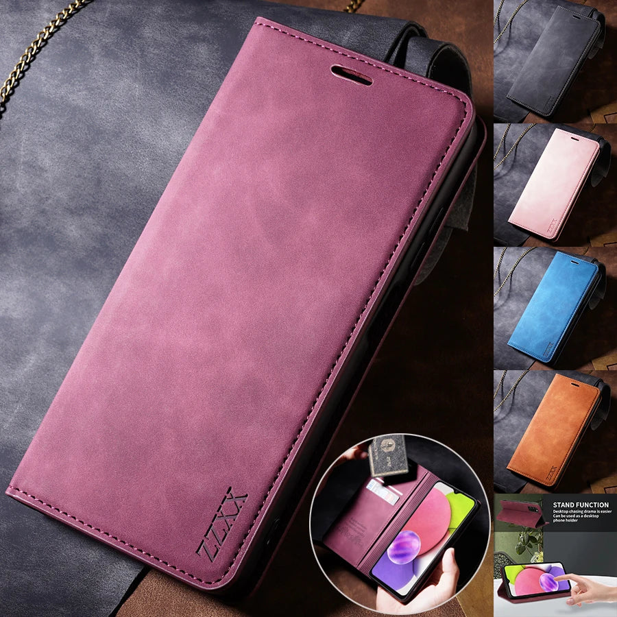 Wallet Skin Friendly Flip Leather Case For Samsung Galaxy A03 A12 A13 A22 A23 A31 A32 A33 A51 A52 A53 A71 A72 A73 A6 A7 A8 2018