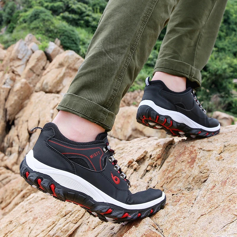 New Fall Sneakers Men Fashion Comfortable Hiking Shoes Men Leather Waterproof Anti-Slip Sneakers for Men Zapatillas Deporte