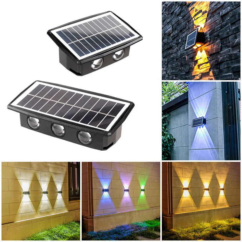 High Brightness Solar Wall Lamp Outdoor Waterproof Viewing Light Villa Courtyard Garden Upper and Lower Wall Lamp