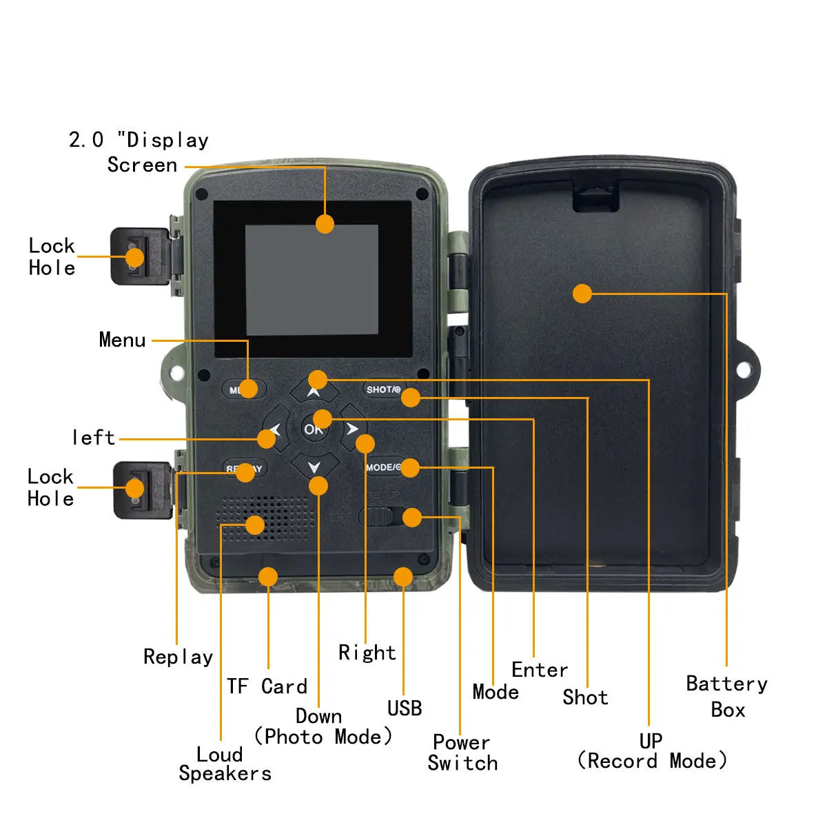 PR1000 Hunting Trail HD Camera 36MP Courtyard Protection with Night Vision Infrared Induction Hunting Camera Wildlife Scouting