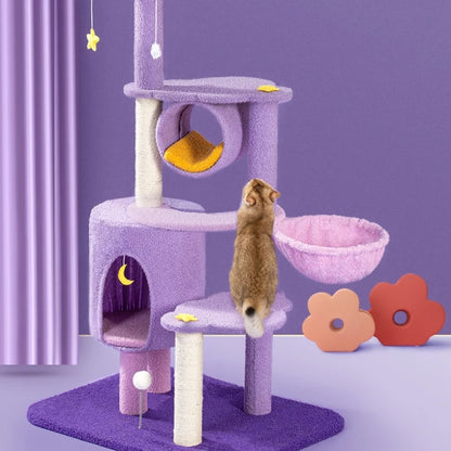 Cat Tree Tower Home Furniture Pet Items Multi-Level Cat Scratching Post For Cat Climbing Frame Jumping Toy Spacious Perch