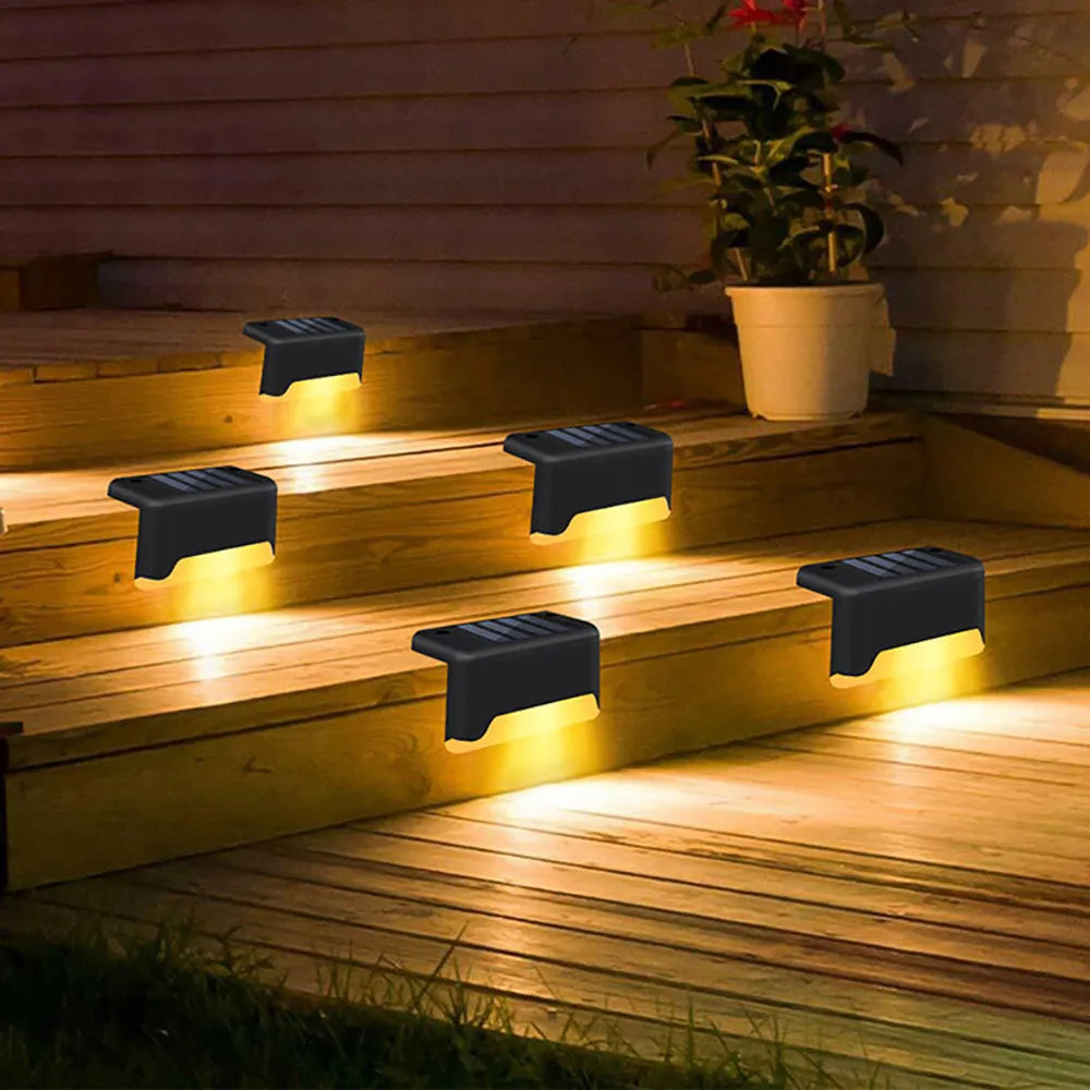 Outdoor Solar Light Stair Fence Lamp Garden Lighting Solar Panel Motion Sensor Lamp Outdoor Patio Floor Landscape Lighting Light