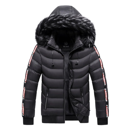 Winter Warm Jacket Men Parkas Fur Collar Hooded Thick Warm Cotton Outwear Male Windbreaker Brand Casual High-Quality Men Coat