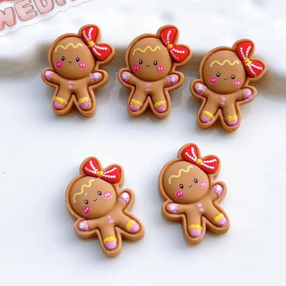 10Pcs New Cute Mini Christmas Series Flat Back Resin Cabochons Scrapbooking DIY Jewelry Craft Decoration Accessorie