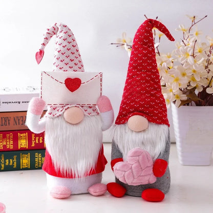 Valentines Day Gift Coffee Gnome Plush Doll Coffee Bar Faceless Dwarf Cute Doll for Girlfriend Wedding Valentine Party Ornament