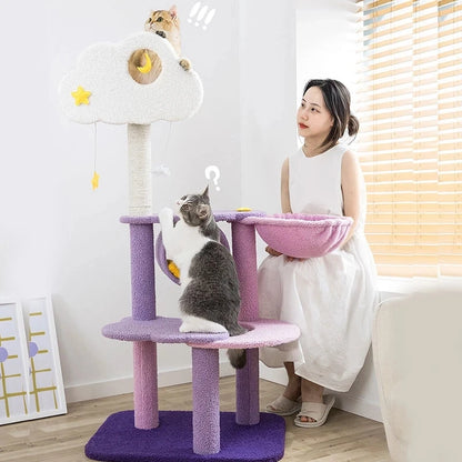 Cat Tree Tower Home Furniture Pet Items Multi-Level Cat Scratching Post For Cat Climbing Frame Jumping Toy Spacious Perch