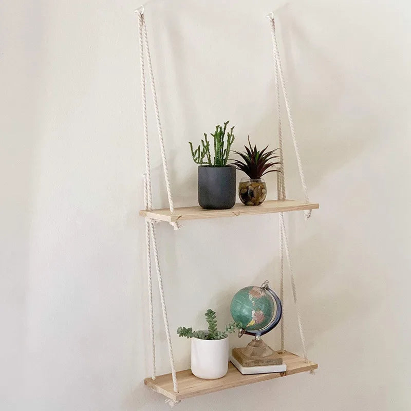 Floating Shelves Wood Wall Mounted Storage Shelf Hanging Pots For Outdoor Plants Modern Home Wall Decor Floating Shelf For Wall