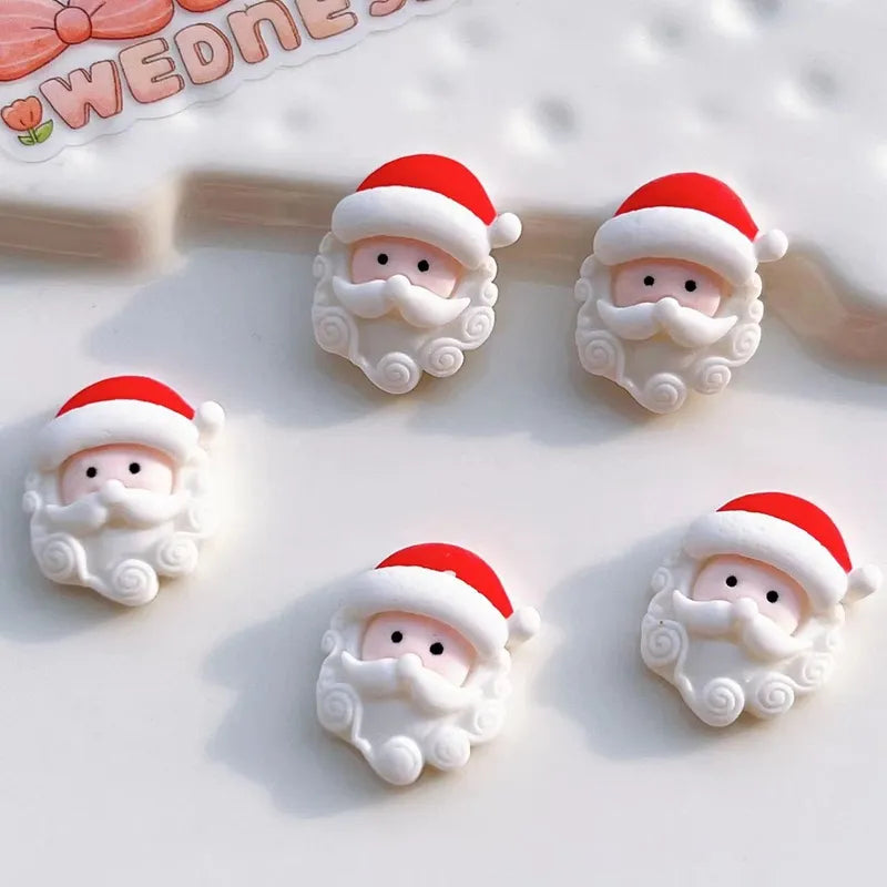 10Pcs New Cute Mini Christmas Series Flat Back Resin Cabochons Scrapbooking DIY Jewelry Craft Decoration Accessorie