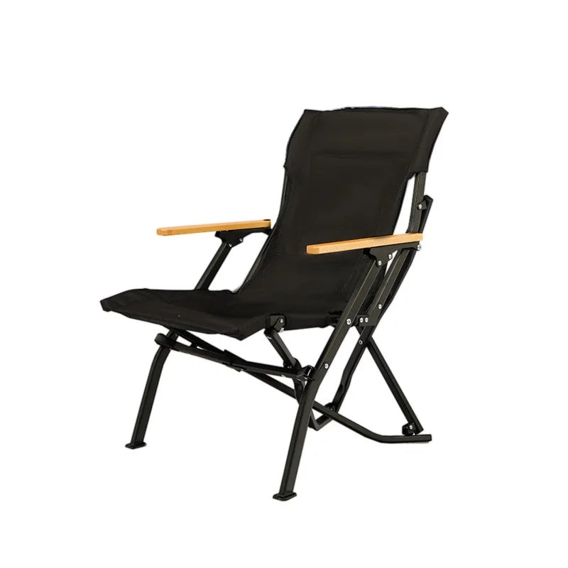 Outdoor Camping Folding Chair High Back Recliner Aluminum Alloy Chair Portable Armrest Beach Chair Fishing Chair