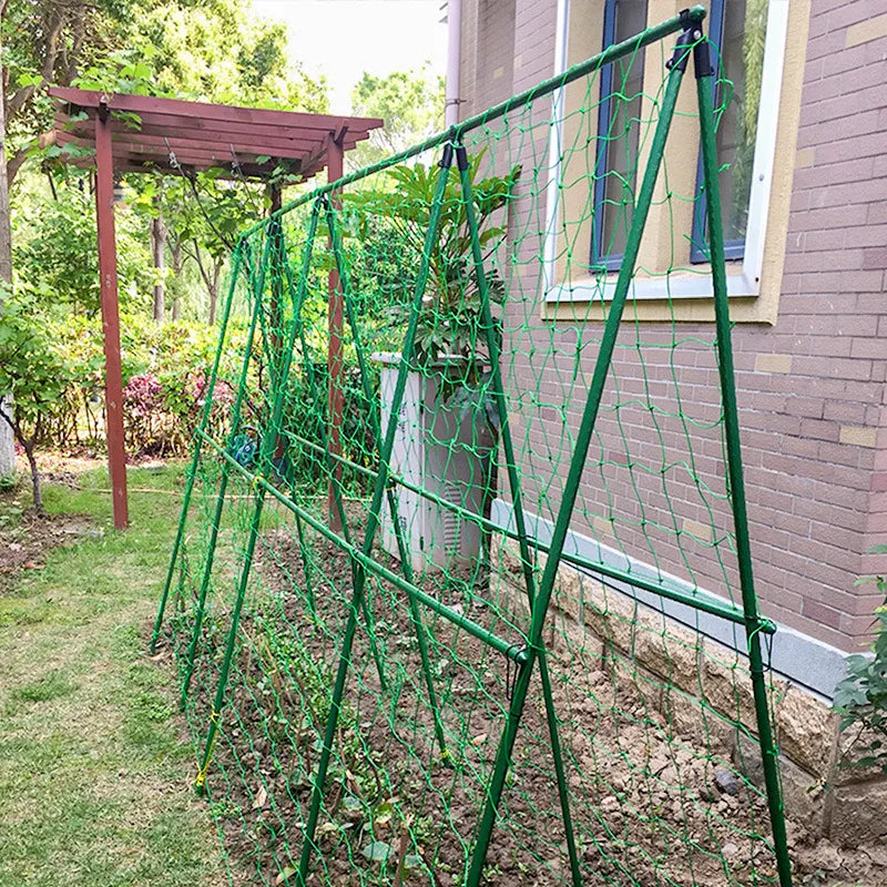 Cucumber Trellis Set A-Frame For Garden Vegetable Plant Grow Supports Fit Climbing Plant Detachable With Net And Clips